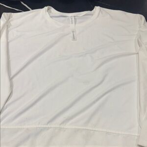 Lululemon White Long Sleeve Top w/Flutter Cotton Bottom Size 12 NEVER BEEN WORN